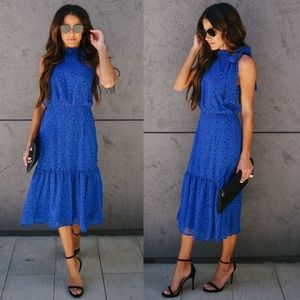 Vici Dolls Sunday Blues Tie Ruffle Dress - NEW